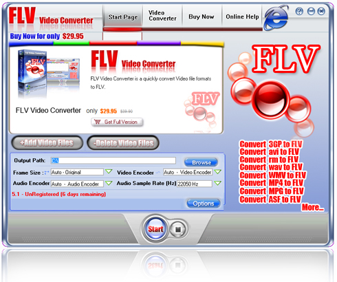 FLV Video Converter 7.24 software screenshot
