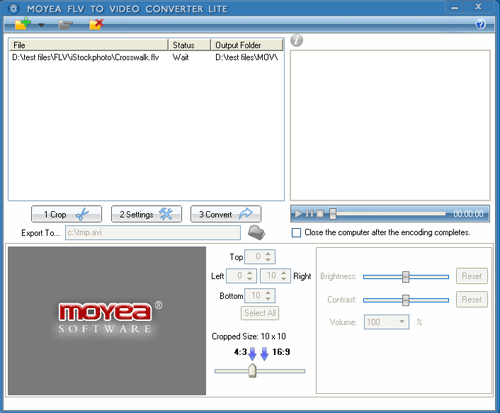 FLV to Video Converter Lite 1.30.1.7 software screenshot
