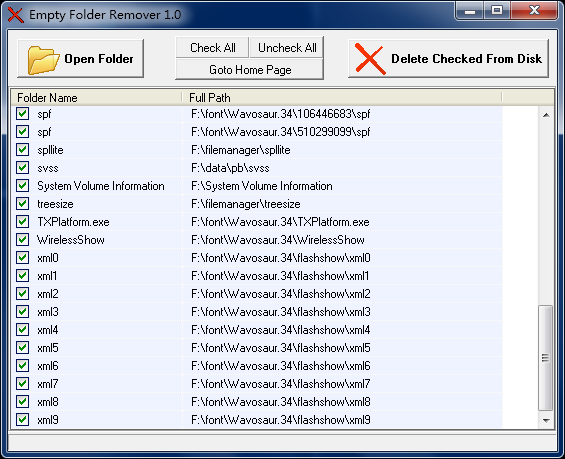 FMS Empty Folder Remover 2.0.3 software screenshot