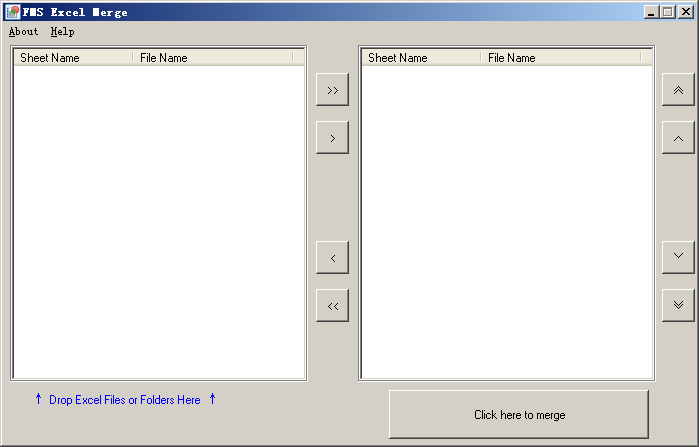 FMS Excel Merge 2.5.7 software screenshot