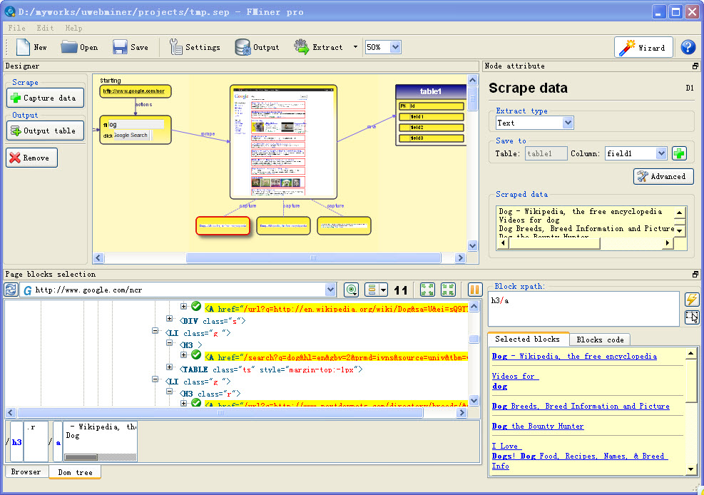 FMiner 7.04 software screenshot