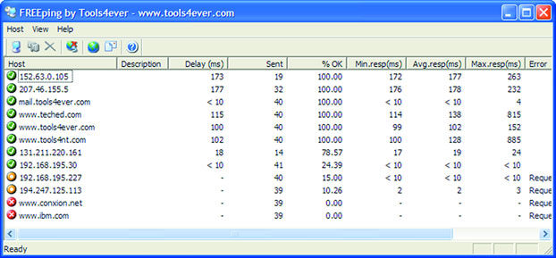 FREEping - Server Pinging 2.0 software screenshot