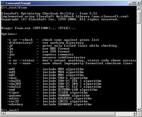 FSUM 2.52 software screenshot