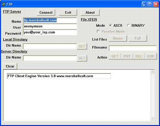 FTP Client Engine for Xbase++ 3.1 software screenshot