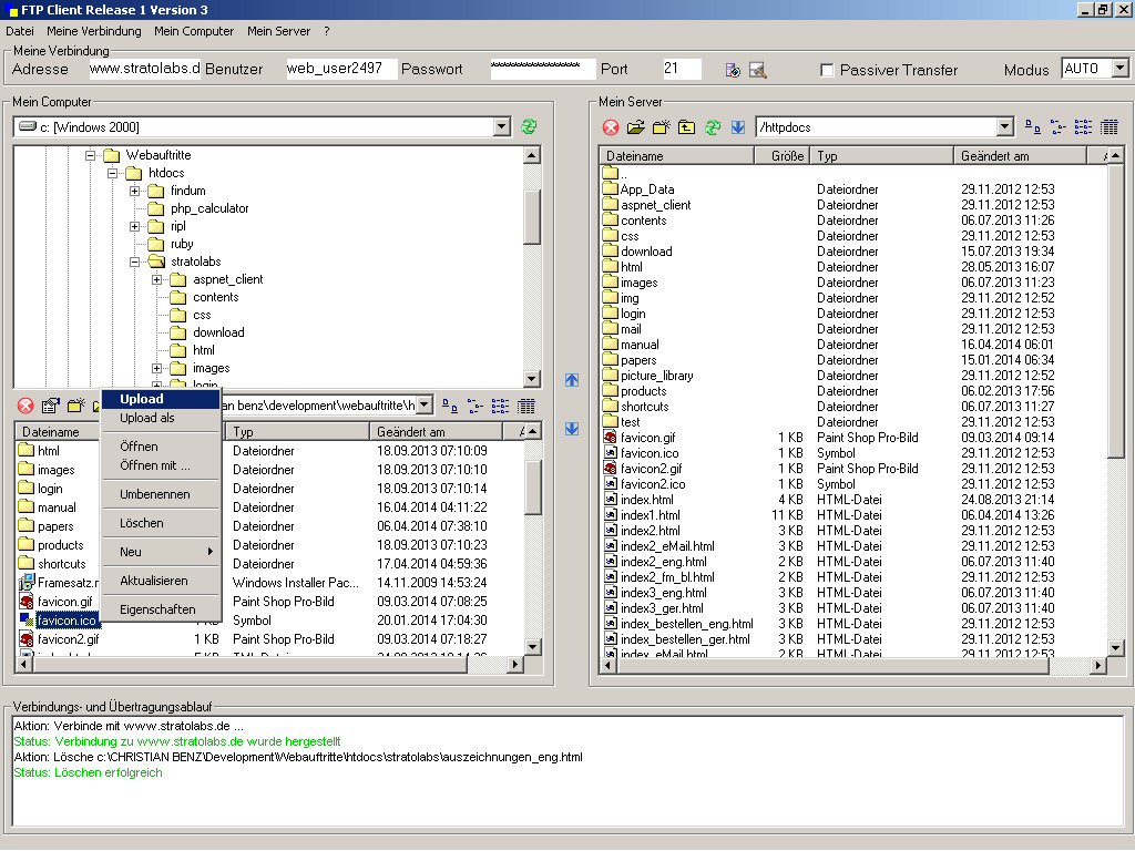FTP Client Release 1 Version 3  software screenshot