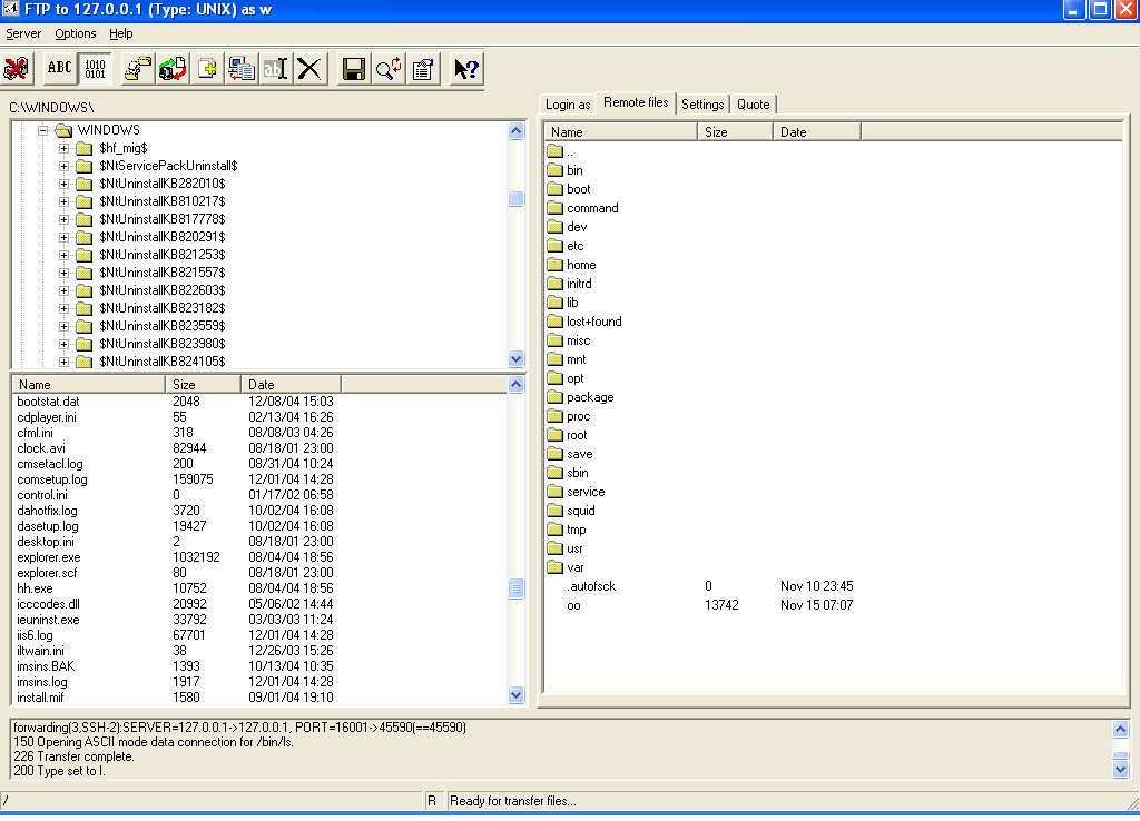 FTP client for windows by Labtam ProFTP 3.0 software screenshot