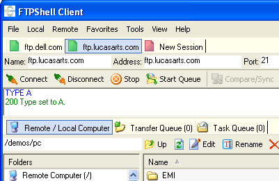 FTPShell Client 5 software screenshot