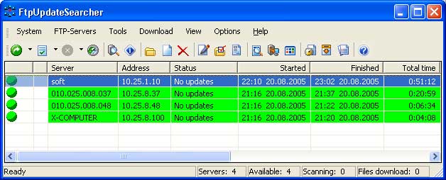 FTPUpdateSearcher 1.0.4.1 software screenshot