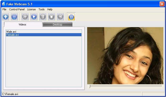 Fake Webcam 7.3 software screenshot