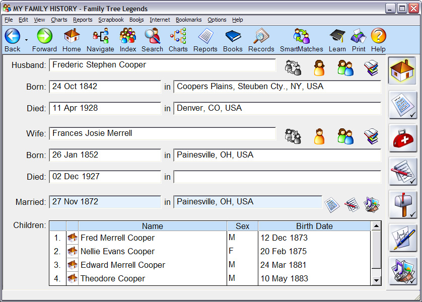 Family Tree Legends 1.26 software screenshot