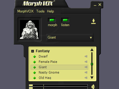 Fantasy Voices - MorphVOX Add-on 1.3.2 software screenshot