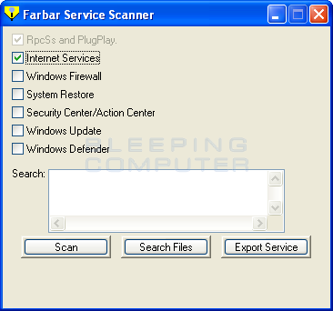 Farbar Service Scanner 27-01-2016 software screenshot