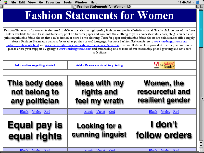 Fashion Statements for Women 1.0 software screenshot