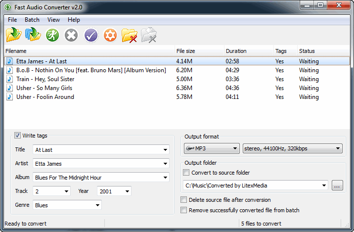 Fast Audio Converter 2.5 software screenshot