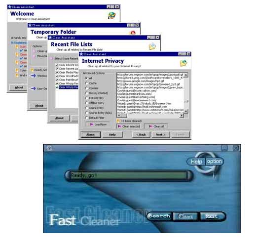 Fast Cleaner Gold 1.61 software screenshot