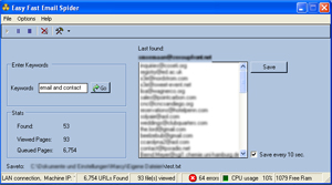 Fast Easy Email Spider 2.0 software screenshot