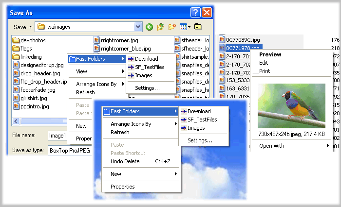 Fast Folder Access 1.8.3 software screenshot