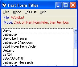 Fast Form Filler 4.0.0 software screenshot