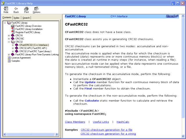 FastCRC Library 1.51 software screenshot