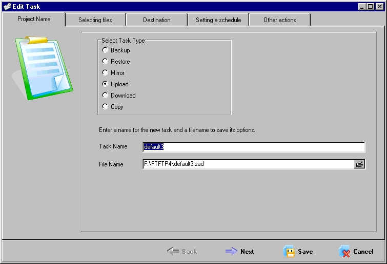 FastTrack Backup 2.75 software screenshot