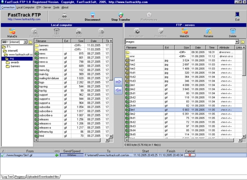 FastTrack FTP 3.01 software screenshot