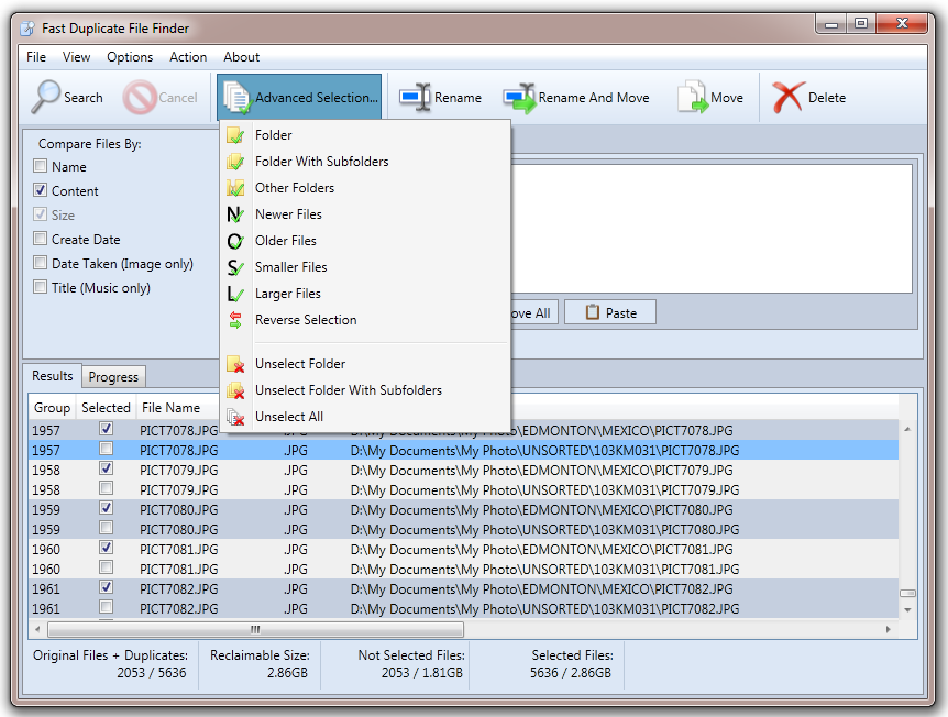 Fastest Duplicate File Finder 1.0.2.0 software screenshot
