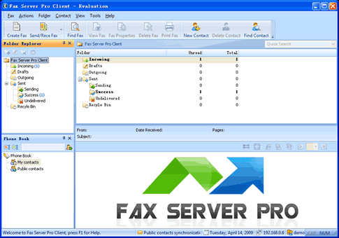 Fax Server Pro 9.1.827 software screenshot