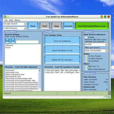 Fax Spider 2.3 software screenshot