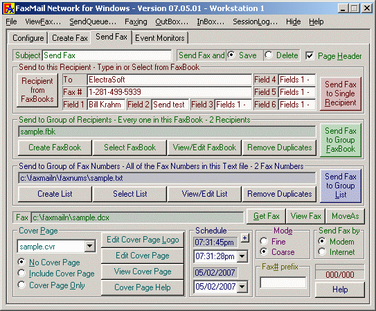 FaxMail Network for Windows 14.04.01 software screenshot