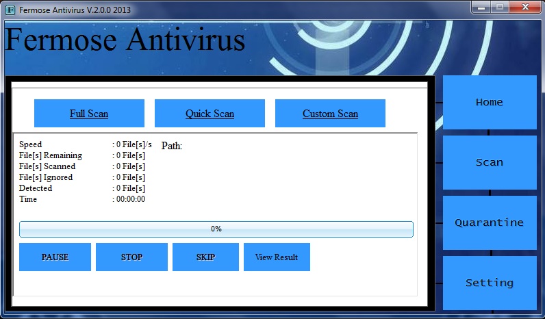 Fermose Antivirus 2.0.0 software screenshot