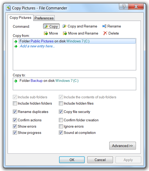 File Commander 2.0 software screenshot
