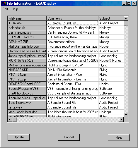 File Information Editor 2.01 software screenshot