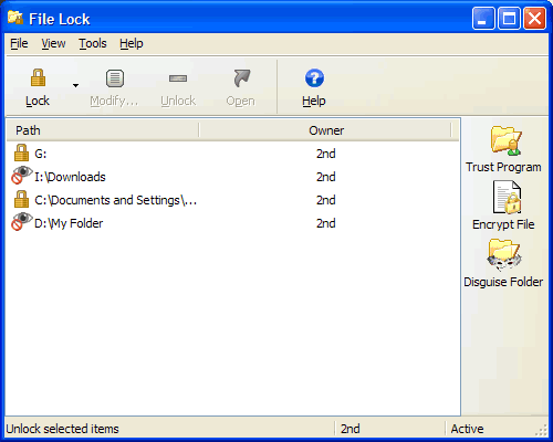 File Lock 6.1 software screenshot