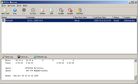 File Mirror 3.3 software screenshot