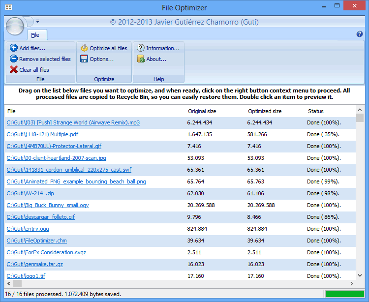 FileOptimizer 9.90.1844 software screenshot