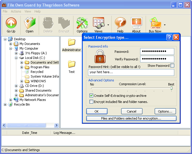 File Own Guard 2.1 software screenshot
