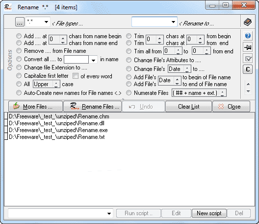 File Renamer 1.2.4.0 software screenshot