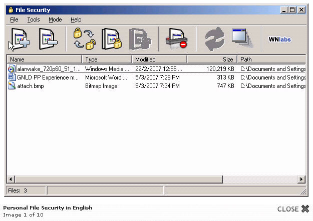 File Security 6.0.0.1 software screenshot