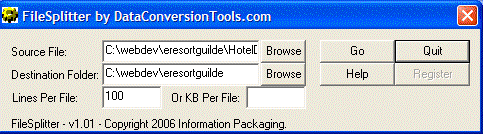 File Splitter 1.01 software screenshot