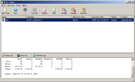 File Sync 3.3 software screenshot