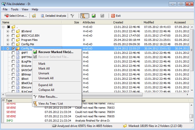 File.Undeleter 2.0.1 software screenshot