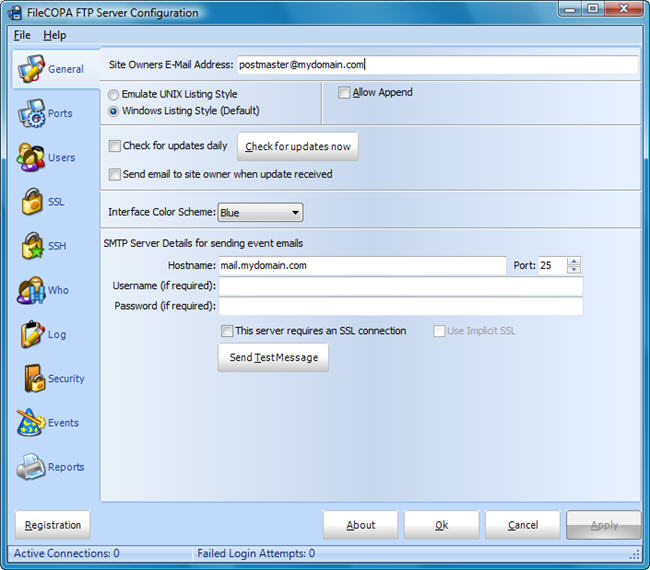 FileCOPA FTP Server 9.01 software screenshot