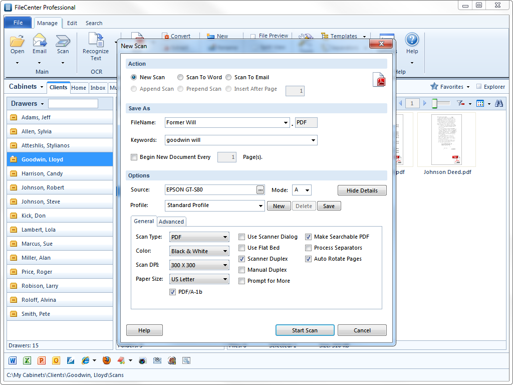 FileCenter 10.0.0.17 software screenshot