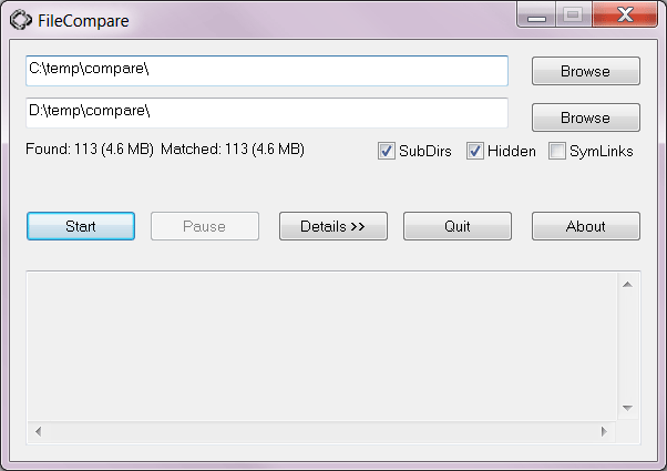 FileCompare 1.6.1.34 software screenshot