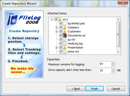 FileLog 2008 v1.4.0 1.4.0 software screenshot