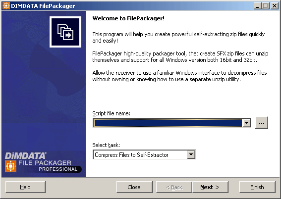 FilePackager Professional 5.1 software screenshot