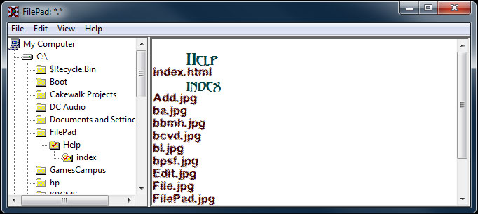 FilePad 1.2.0.1 software screenshot
