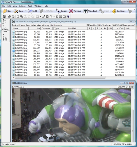 FileStream TurboZIP Express 7.2.002061215 software screenshot