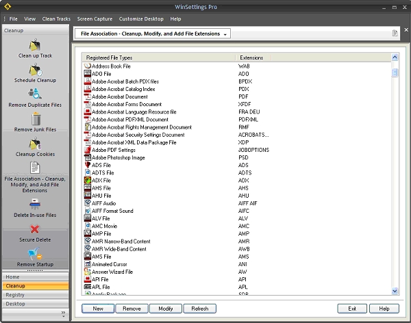 WinSettings Pro 10.80.002191210 software screenshot
