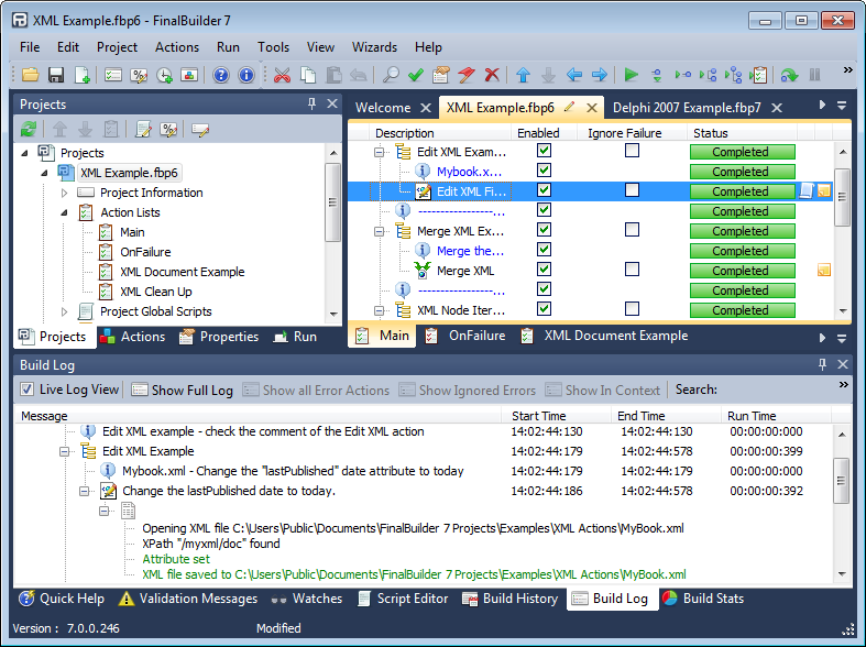 FinalBuilder 7.0.0.3486 software screenshot